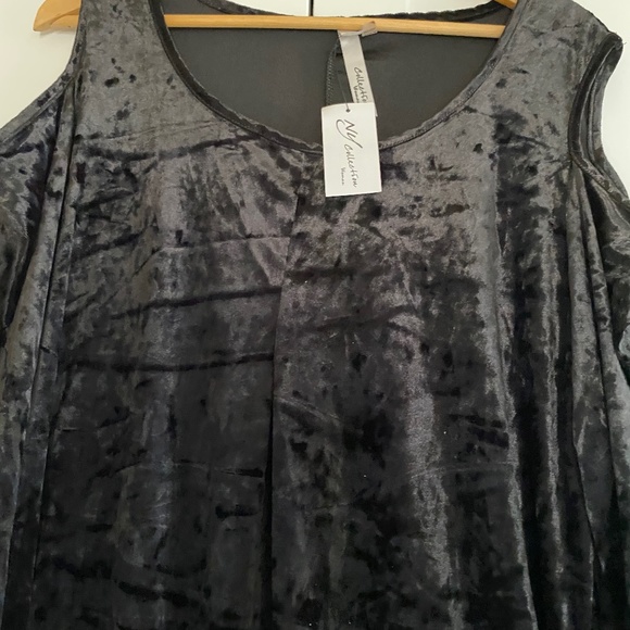 NY Collection 2X Plus Size Black Maxi Dress - Picture 4 of 12